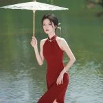 Red Cheongsam Improved Style Chinese Wedding Dresses for Summer