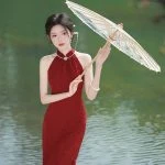 Red Cheongsam Improved Style Chinese Wedding Dresses for Summer