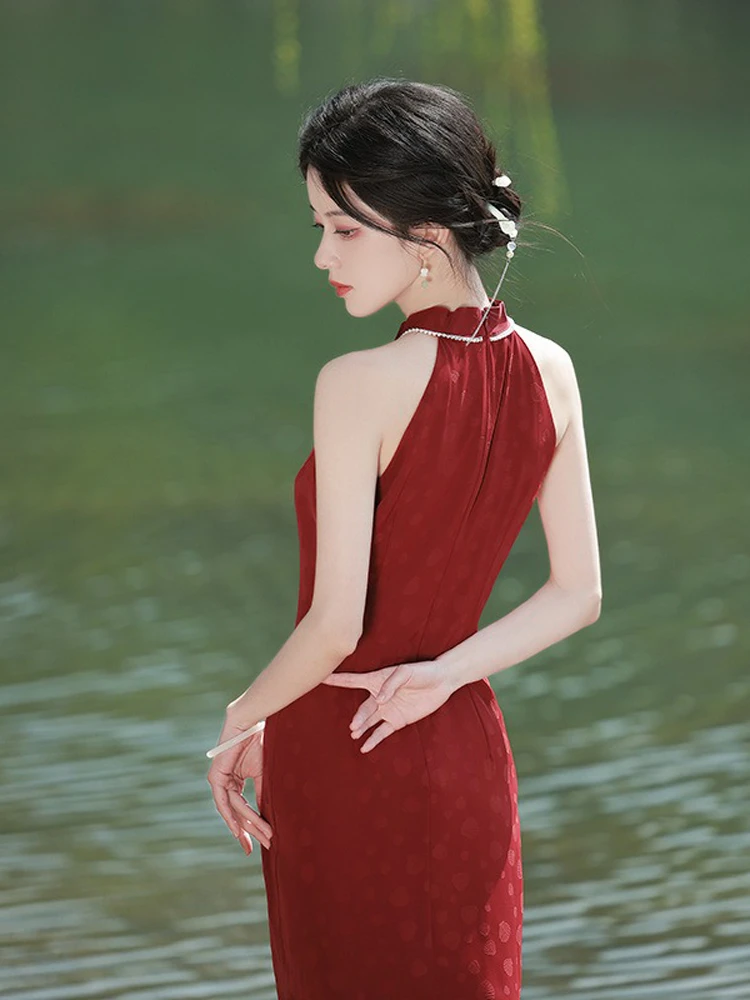 Red Cheongsam Improved Style Chinese Wedding Dresses for Summer