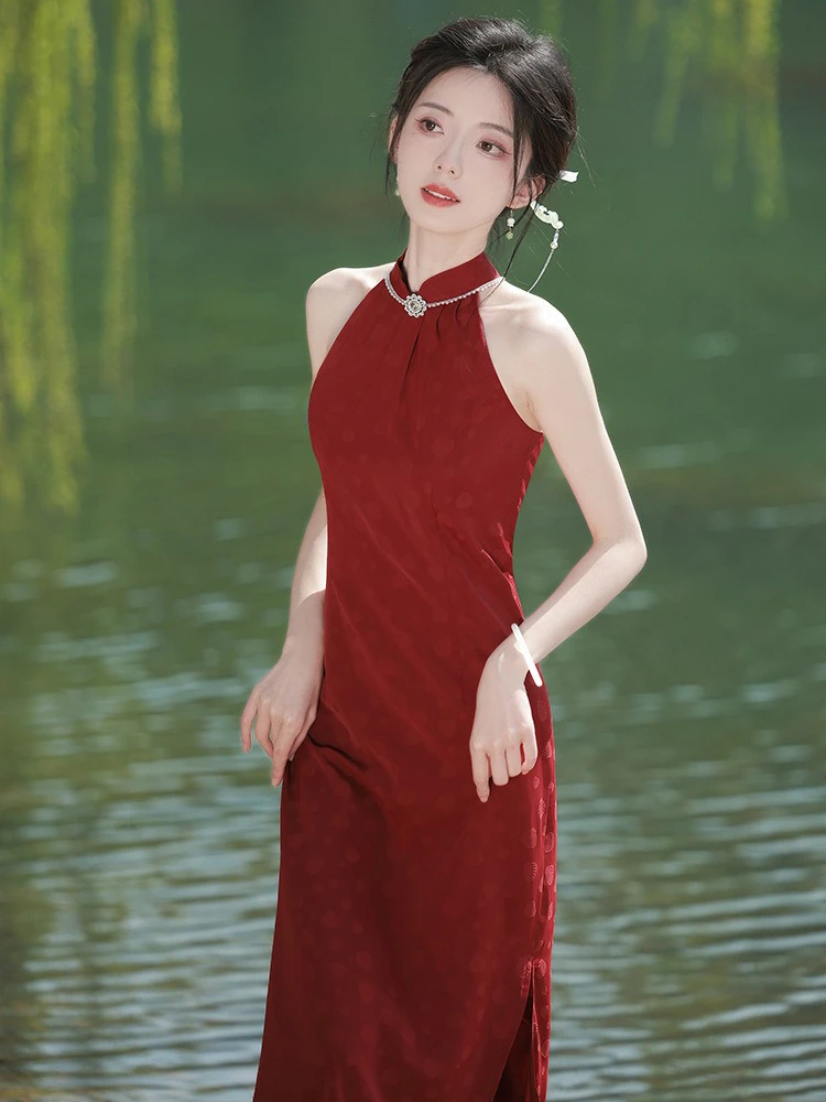 Red Cheongsam Improved Style Chinese Wedding Dresses for Summer