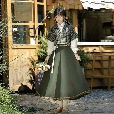 Women's Autumn Fashion Hanfu New Chinese Style Green Collection