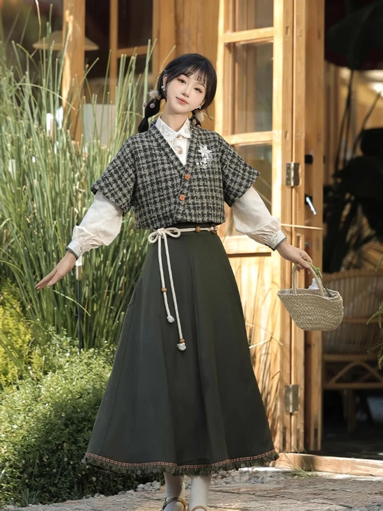 Women's Autumn Fashion Hanfu New Chinese Style Green Collection