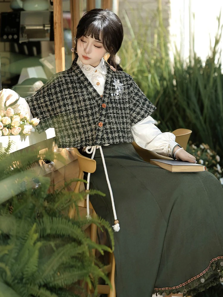 Women's Autumn Fashion Hanfu New Chinese Style Green Collection 