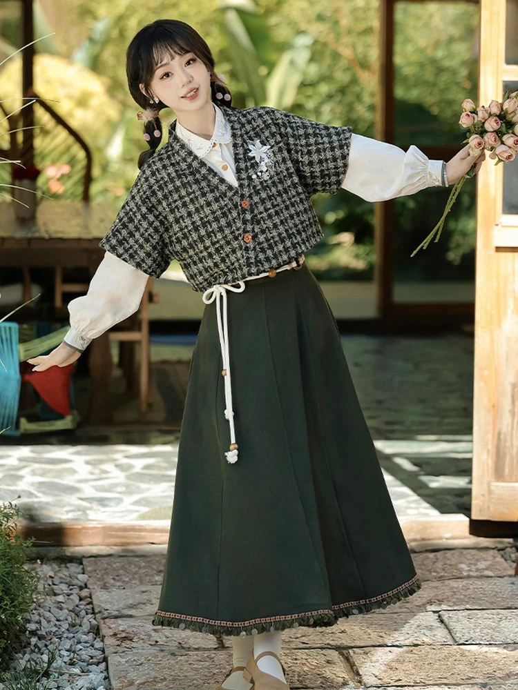 Women's Autumn Fashion Hanfu New Chinese Style Green Collection