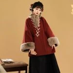 Women's Ming Dynasty Winter Hanfu Aoqun Warm Daily Wear