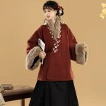 Women's Ming Dynasty Winter Hanfu Aoqun Warm Daily Wear