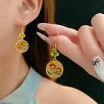 Lotus Round Ear Hooks New Chinese Fashion Quality Earrings