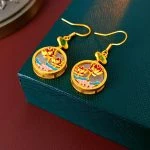 Lotus Round Ear Hooks New Chinese Fashion Quality Earrings