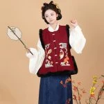 Ming Dynasty New Year Hanfu Ladies Elegant Winter Suit