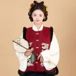 Ming Dynasty New Year Hanfu Ladies Elegant Winter Suit