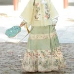 Ming Dynasty Winter Green Colours Hanfu New Year Pipa Sleeve