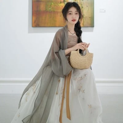 Modern Han Element Hanfu Fashion Ladies Song Dynasty Summer Daily Dresses