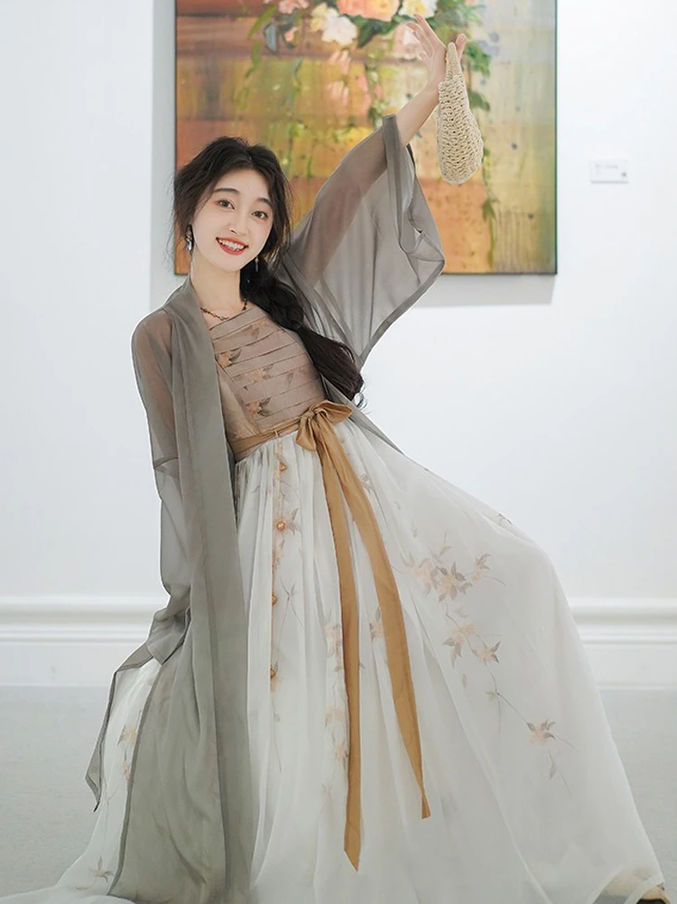 Modern Han Element Hanfu Fashion Ladies Song Dynasty Summer Daily Dresses