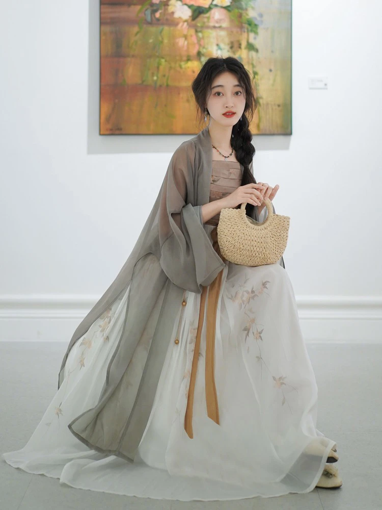 Modern Han Element Hanfu Fashion Ladies Song Dynasty Summer Daily Dresses