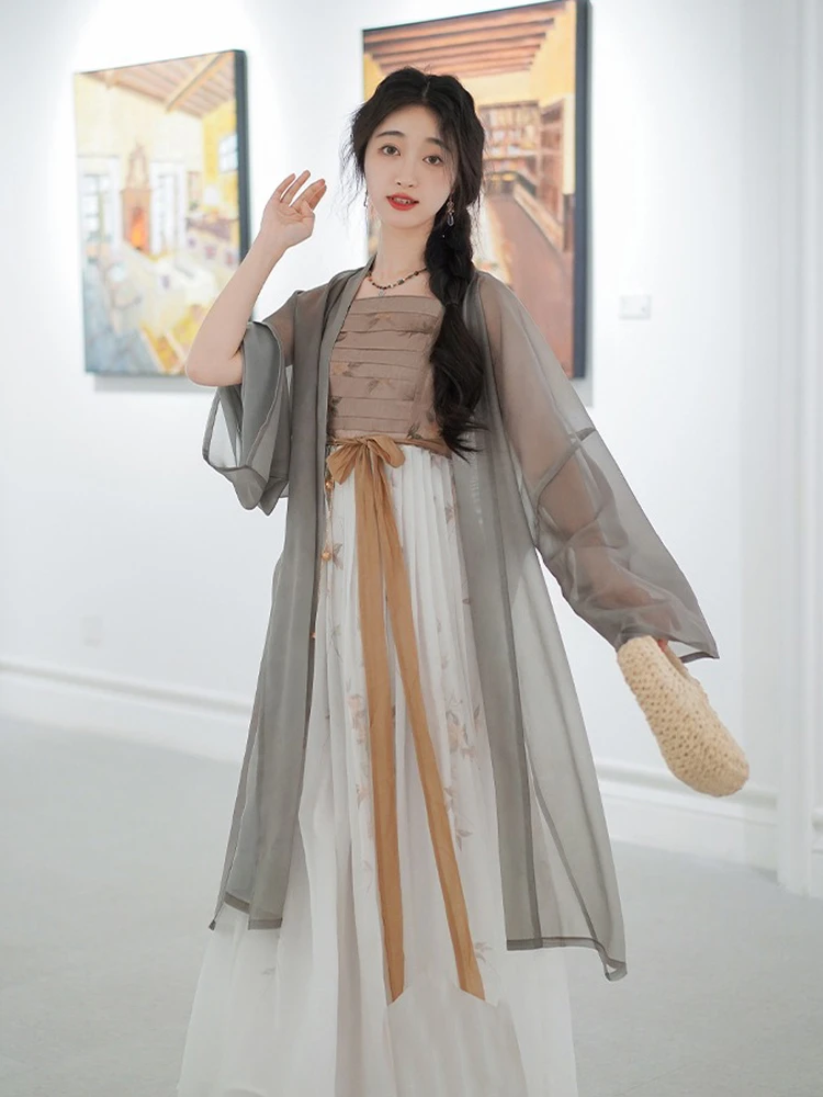 Modern Han Element Hanfu Fashion Ladies Song Dynasty Summer Daily Dresses