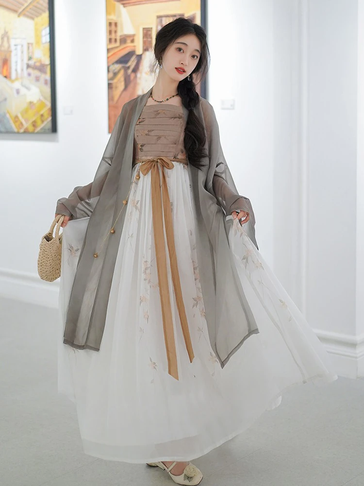 Modern Han Element Hanfu Fashion Ladies Song Dynasty Summer Daily Dresses