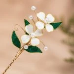 Mori Type Hanfu Hairpin Simple Green Style Magnolia Flower Hair Accessories