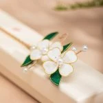 Mori Type Hanfu Hairpin Simple Green Style Magnolia Flower Hair Accessories