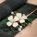 Mori Type Hanfu Hairpin Simple Green Style Magnolia Flower Hair Accessories