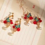 New Year Butterfly Hanfu Earrings Red Cheongsam Ancient Style