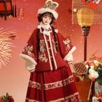 New Year Hanfu Ming Dynasty Aoqun Thick Red Suit