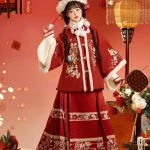 New Year Hanfu Ming Dynasty Aoqun Thick Red Suit