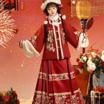 New Year Hanfu Ming Dynasty Aoqun Thick Red Suit