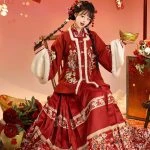 New Year Hanfu Ming Dynasty Aoqun Thick Red Suit