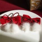 Red Ribbon Hair Clip Bangs Clip New Year Children's Festive Hair Accessories