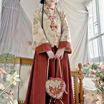 New Year Ming Dynasty Hanfu Suit Aoqun Thickened Style