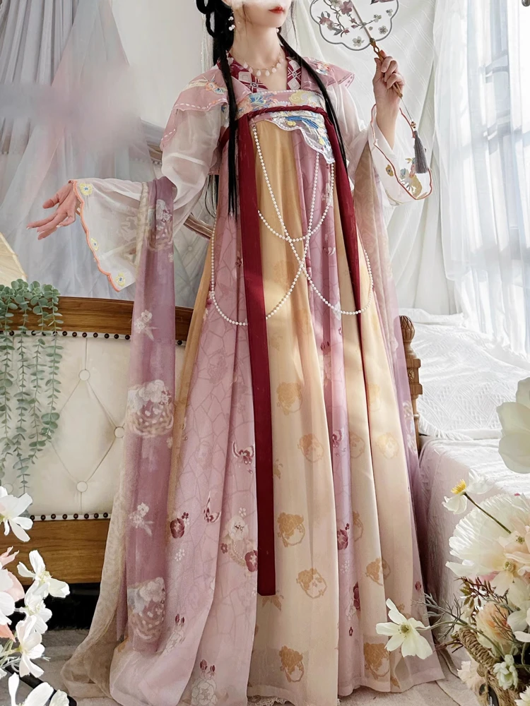 Tang Dynasty Qixiong Hanfu Spring Fairy Hanyuansu Skirt