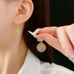 Vintage Flower Earrings Women's Fashion High Class Jewelry