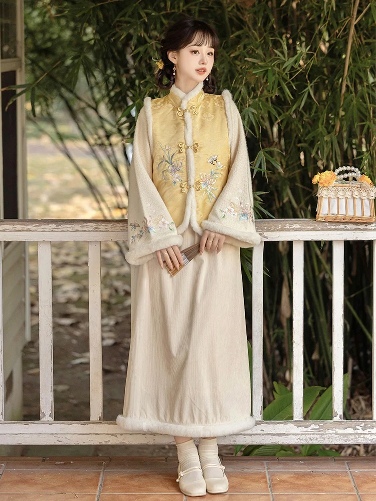 Winter Fashion Hanfu Set Vest Vintage Hanyuansu 