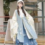 Winter Ming Hanfu Long Bijia Blue Daily Ma Mian Skirt