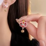 Lion Earrings Retro Women's New Year Personalized Ear Jewelry