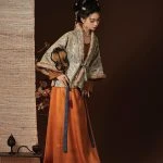 Winter Tang Dynasty Hanfu Beizi Ladies Qiyao Vintage Set