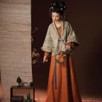 Winter Tang Dynasty Hanfu Beizi Ladies Qiyao Vintage Set