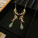 Women's Earrings Hooks Bell Orchid Flower Fresh Fashion Cheongsam Ear Accessories