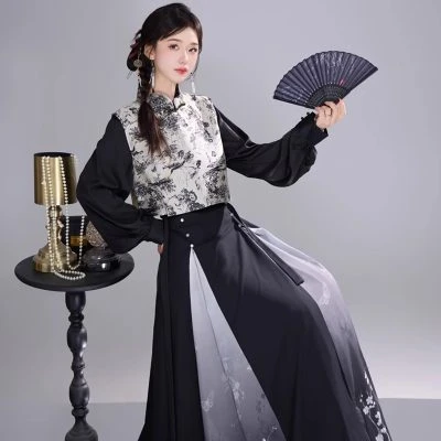 Fashion Hanfu Ladies Spring Daily Han Element Ink Style