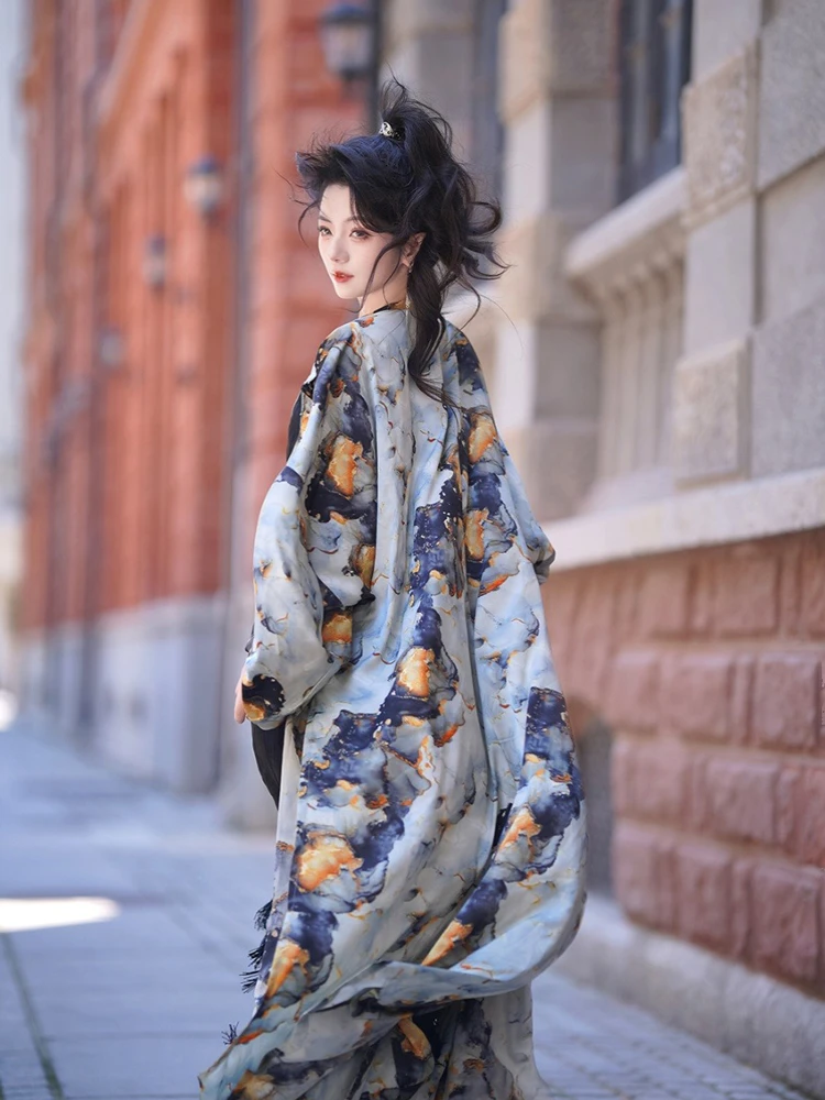 Fashion Tang Dynasty Round Collar Robe Women's Hanfu Gowns