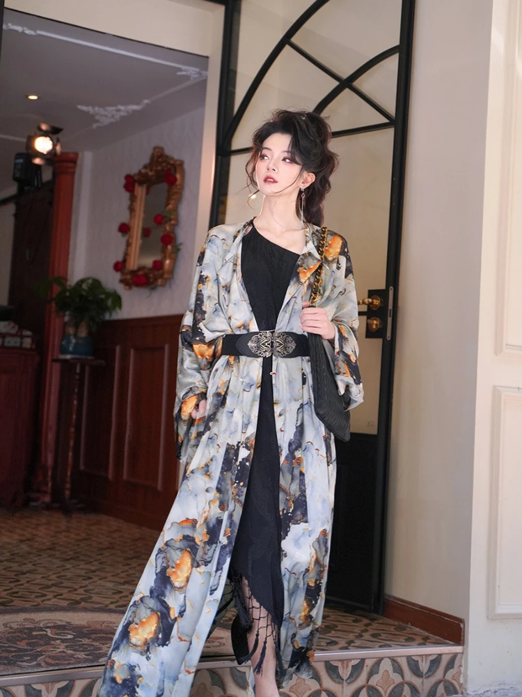 Fashion Tang Dynasty Round Collar Robe Women's Hanfu Gowns