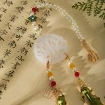 Green Long Tassel Waist Pendant Ming Dynasty Hanfu Accessories