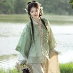 Green Style Ming Dynasty Women's Ma Mian Dress Spring Dresses