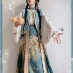 Ladies Ming Dynasty Hanfu Spring Ma Mian Dress Dunhuang Style