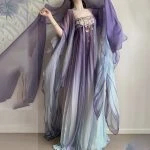 Purple Hanfu Women Tang Hezi Dress Spring Skirt