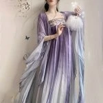 Purple Hanfu Women Tang Hezi Dress Spring Skirt