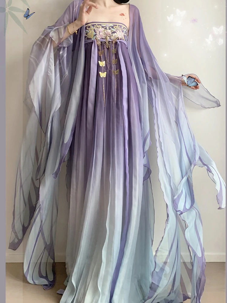 Purple Hanfu Women Tang Hezi Dress Spring Skirt