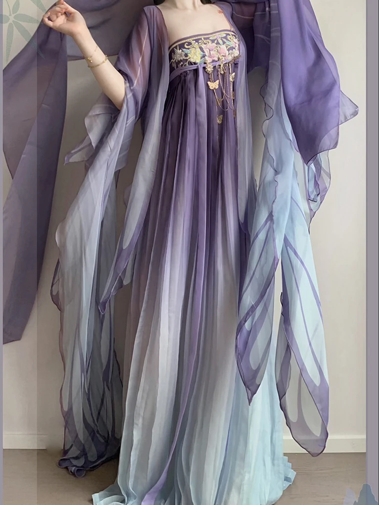 Purple Hanfu Women Tang Hezi Dress Spring Skirt