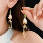 Women Quality Lotus Tassel Ear Hooks Retro Unique Earrings