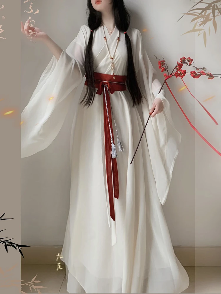 Wuxia Hanfu Wei Jin Style Red Dance Skirt